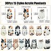 30Pcs 15 Styles Acrylic Pendants OACR-CJ0001-96-2