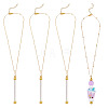 4Pcs Brass Round Ball Cable Chain Necklace Making NJEW-TAC0019-1