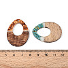 Opaque Resin & Walnut Wood Pendants RESI-T060-47M-3