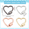 8Pcs 4 Colors Zinc Alloy Screw Carabiner Lock Charms FIND-ME0003-39-2