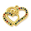 Ion Plating(IP) Real 18K Gold Plated 304 Stainless Steel Rhinestone Pendants STAS-P341-12G-02-1