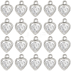 50Pcs Heart Alloy Charms ZIRC-SC0001-32P-1