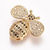 Brass Micro Pave Cubic Zirconia Pendants ZIRC-A009-18G-1