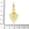 Brass Micro Pave Clear Cubic Zirconia Star European Dangle Charms KK-Z090-02G-3