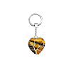 Tree of Life Wire Wrapped Heart Natural Tiger Eye Gemstone Pendant Keychain FIND-PW0017-03E-1