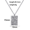 Fashionable Stainless Steel Irregular Textured Rectangle Pendant Necklaces for Women EN2201-2-2