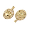 Brass Micro Pave Cubic Zirconia Pendants KK-I358-068G-03-2