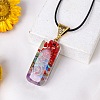 Resin with Gemstone inside 7 Chakra Pendant Necklaces PW-WG74B6A-02-1