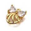 Brass Micro Pave Cubic Zirconia Charms KK-B152-17G-2