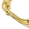 304 Stainless Steel Satellite Chains Triple Layer Multi-strand Bracelet for Women BJEW-M040-01G-2