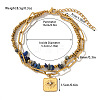 304 Stainless Steel & Natural Lapis Lazuli Chip Beaded Double Layer Bracelets FS-WG81BCE-14-1