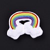 Rainbow with Cloud Cotton & Non-Woven Fabric Brooch JEWB-A003-01-1