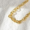 Brass Ring Link Chain Bracelets for Women Men BJEW-K273-09G-3