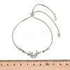 Adjustable Alloy Pave Clear Cubic Zirconia Moon with Star Slider Beacelets for Women AL-CBA3C8B-11P-3