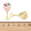 Zinc Alloy Enamel Stud Earrings EJEW-Z088-03G-01-5