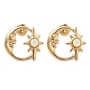 304 Stainless Steel Moon Stud Earrings EJEW-I314-02A-1