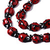 Ladybug Handmade Lampwork Beads Strands LAMP-R004-11-2