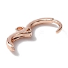 Brass Huggie Hoop Earring Findings KK-WH0044-67RG-2