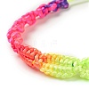 Rainbow Color Polyester Braided Adjustable Bracelet Making for Women BJEW-F454-05-3