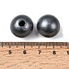 Painted Natural Wood European Beads WOOD-S057-067P-3