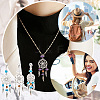 30Pcs 5 Styles Woven Net/Web with Wing Tibetan Style Alloy Pendant Decorations HJEW-AB00258-6