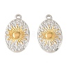 Two Tone Textured 304 Stainless Steel Pendants STAS-L314-10GP-04-1