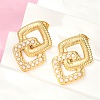 304 Stainless Steel ABS Plastic Pearl Stud Earrings for Women EJEW-U046-10G-2