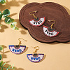1 Pairs Acrylic Fan Dangle Earrings EJEW-TA0001-74-7