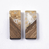 Transparent Resin & Walnut Wood Pendants RESI-Q210-007A-A01-2