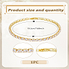 1Pc Brass Rhinestone Cup Chains Bracelets for Women BJEW-LP0015-19G-2