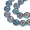 Half Electroplate Baking Paint Glass Beads Strands EGLA-K061-11A-AB09-4