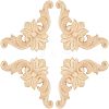 Natural Solid Wood Carved Onlay Applique Craft WOOD-FH0001-21-1