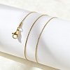 Ion Plating(IP) 304 Stainless Steel Serpentine Chain Necklace for Men Women NJEW-G076-01A-G-4