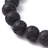 Colorful Dyed Natural Lava Rock Beaded Stretch Bracelets BJEW-JB09684-5