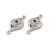 Brass Micro Pave Clear & Black Cubic Zirconia Connector Charms KK-E068-VB371-3