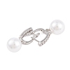 Rack Plating Brass Clear Cubic Zirconia ABS Pearl Earrings EJEW-S219-15P-02-2