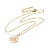 Brass Micro Pave Cubic Zirconia Pendant Necklaces for Women NJEW-E106-13KCG-3