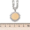 Flat Round with Virgin Pattern 201 Stainless Steel Pendant Necklaces for Men Women NJEW-K283-20G-3