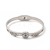 Resin Eye Hinged Bangle with Rhinestone BJEW-A135-01P-2