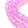 Baking Painted Transparent Glass Beads Strands DGLA-A034-J6MM-D05-3