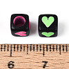 Fluorescent Color Plastic Cube Beads KY-T041-24M-3