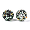 Halloween Theme Round Resin Rhinestone Beads OACR-T028-66E-2