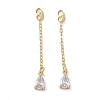 Rack Plating Brass Micro Pave Clear Cubic Zirconia Friction Ear Nut EJEW-I266-04G-2