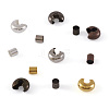 Brass Crimp Beads Covers and Crimp Beads KK-TA0007-03-11