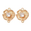 Brass Pave Clear Cubic Zirconia Connector Charms CU-CBAEC99-11G-1