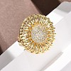 Brass Micro Pave Cubic Zirconia Cuff Open Rings RJEW-F204-04G-3