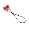 Cherry Glass & Acrylic Mobile Straps HJEW-JM02934-6