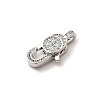 Brass Micro Pave Clear Cubic Zirconia Lobster Claw Clasps KK-A266-24D-P-2