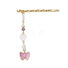 Heart Shell Pearl & Alloy Enamel Butterfly Charm Hair Bobby Pin PHAR-JH00109-4