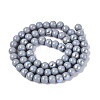 Electroplate Opaque Glass Beads Strands EGLA-Q132-6MM-01C-20-2